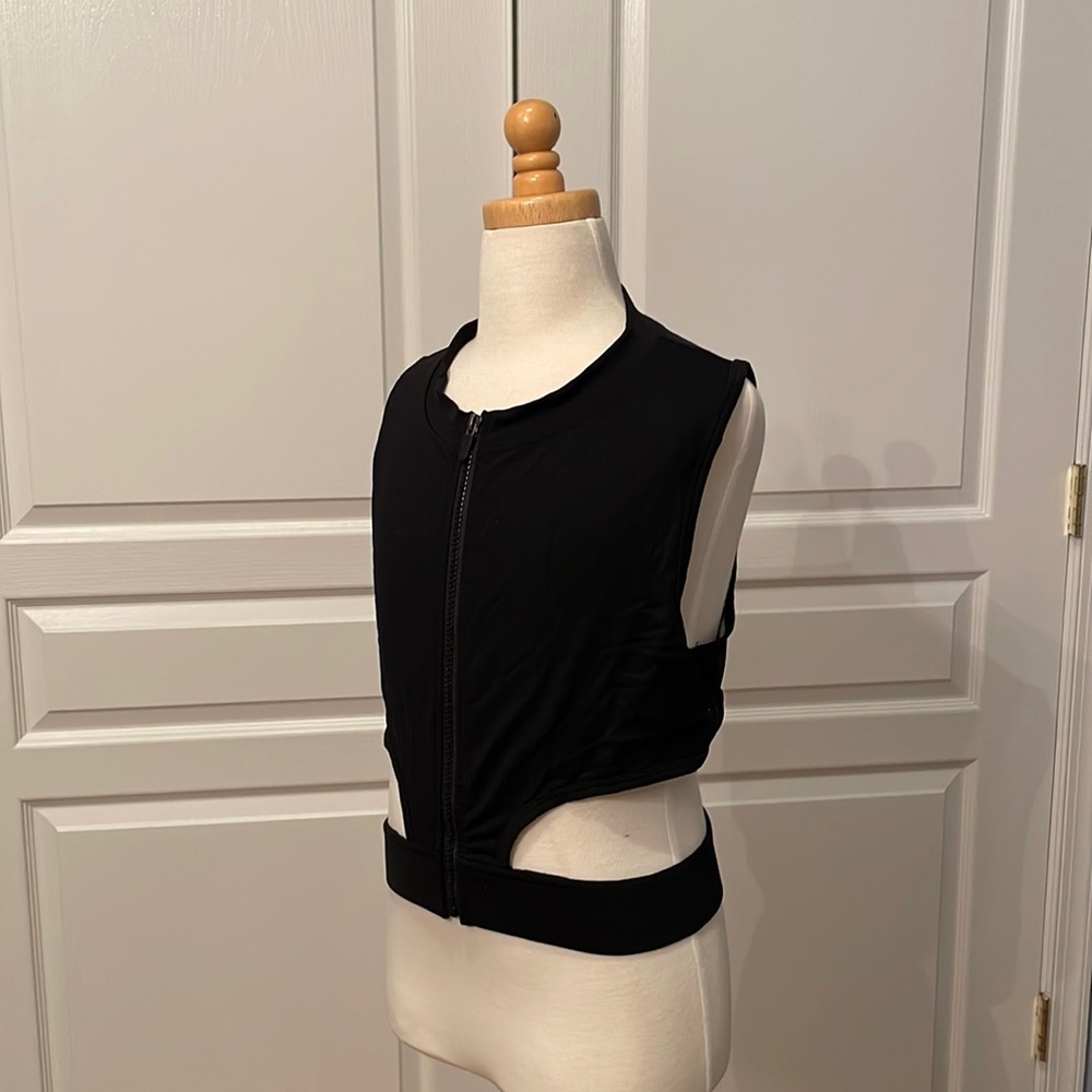 Zip Front Cutout Top